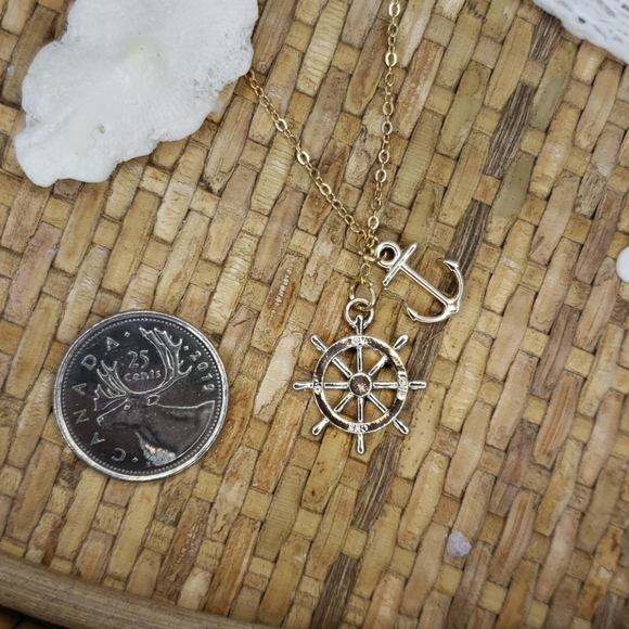 2/$15 NWT fashion anchor and shipswheel necklace - Picture 5 of 5